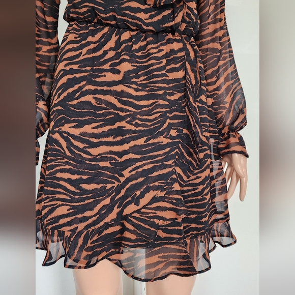 H&M DRESS ZEBRA PRINT BROWN BLACK - Picture 4 of 10